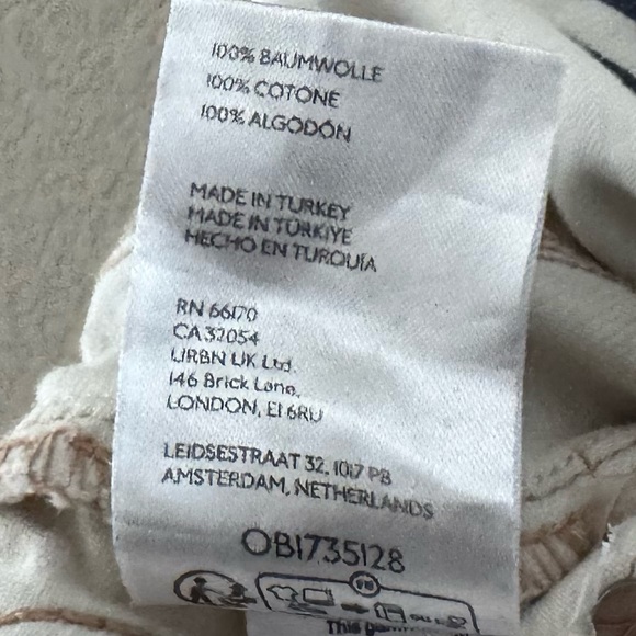 Free People Good Luck Barrel Jeans 29 Cream Milk Denim Curved Bow Leg Boho Chic - Picture 13 of 14